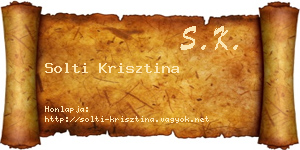 Solti Krisztina névjegykártya